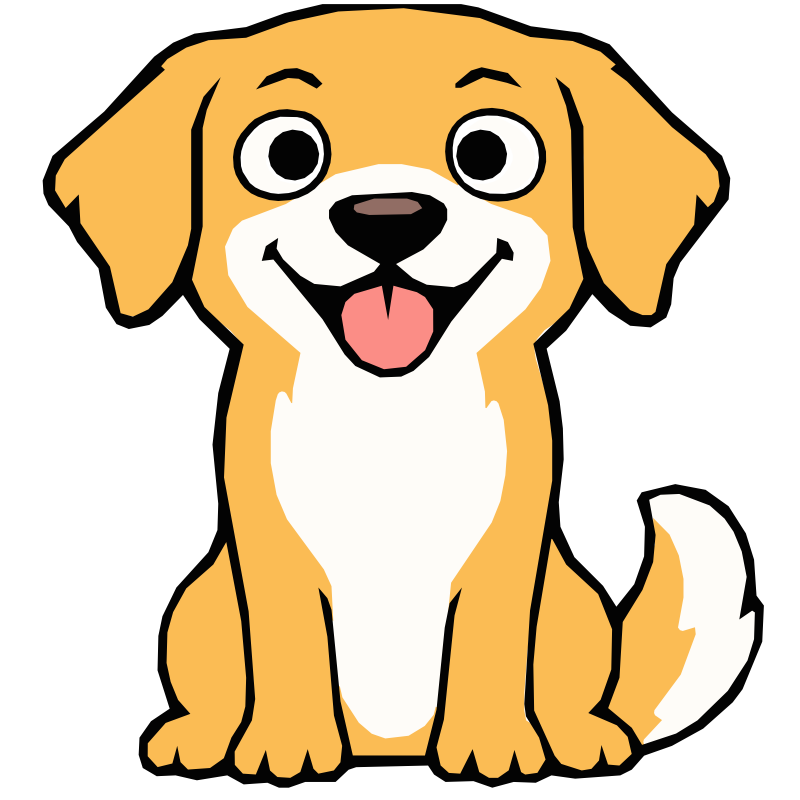 Fetch, a happy golden puppy